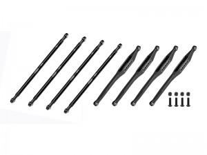 GPM 7075 ALLOY UPPER & LOWER  LINK BAR SET LOS244012 LOS244013 FOR LOSI 1/8 LMT 2.0 MONSTER LOS04028 - BLACK - LMT201449-BK