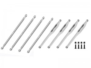 GPM 7075 ALLOY UPPER & LOWER  LINK BAR SET LOS244012 LOS244013 FOR LOSI 1/8 LMT 2.0 MONSTER LOS04028 - SILVER - LMT201449-S