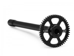 ALUMINUM CENTER DRIVESHAFT STEEL SPUR GEAR - 45T 10755 10756 FOR 1/16 RC TRAXXAS MINI MAXX MONSTER TRUCK 107154-1 - BLACK - 45T - RS-TRX107555645T/BK