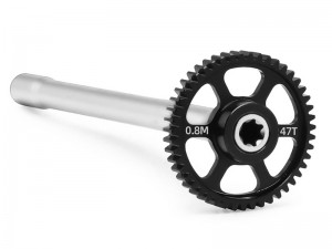 ALUMINUM CENTER DRIVESHAFT STEEL SPUR GEAR - 47T 10755 10756 FOR 1/16 RC TRAXXAS MINI MAXX MONSTER TRUCK 107154-1 - SILVER - 47T - RS-TRX107555647T/SI