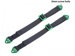 GPM LMT21213_SP FRONT / REAR SUSPENSION TRAVEL LIMIT STRAPS - 52 - 220mm  FOR LOSI LMT ROCK REY BAJA REY TRAXXAS UDR AXIAL RBX10 - GREEN / BLACK - LMT21213_SP-G-BK