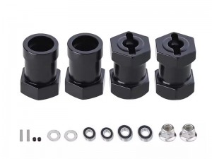 ALUMINUM 12mm WHEEL HUB CONVERSION ADAPTOR 10005276 FOR TAMIYA CW-01 PUMPKIN LUNCH BOX GRASSHOPPER - RS-TA10005276/BK