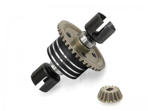 ASSEMBLED ALUMINUM GEAR DIFF DIFFERENTIAL ( COMPATIBLE WITH ORIGINIAL SHAFT ) FOR 1/10 TAMIYA TT-02 TT-02 TYPE E RC TOURING CAR - BLACK - RS-TA22049B/BK