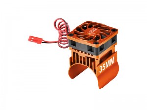 GPM TXMM018FAN ALLOY COOLING FAN WITH 35MM MOTOR HEATSINK FOR TRAXXAS MINI MAXX 107154-1 / MINI XRT 108076-1 - ORANGE - TXMM018FAN-OR