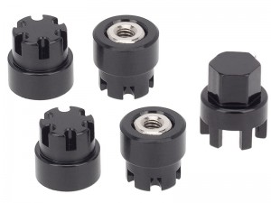 ALUMINUM M2 WHEEL NUT CAP HEX WITH TOOL FOR AXIAL RACING 1/24 SCX-24 AX-24 CRAWLER DEADBOLT JLU GLADIATOR BRONCO - BLACK - RS-M27/BK