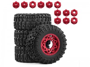 RUBBER TIRE AND RIM SET 109 X 47mm WITH 12 / 14 / 17mm HEX ADAPTER FOR ARRMA 1/10 FURY SENTON LOSI BAJA TRAXAS SLASH SHORT COURSE - RS-TY10947/RE