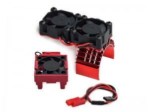 ALUMINUM 540 MOTOR HEATSINK DUAL TYPE WITH VELINEON VXL3S ESC COOLING FANS FOR TRAXXAS 1/10 SLASH HOSS STAMPEDE RUSLTER HOSS 4X4 - RS-MHST01/RE