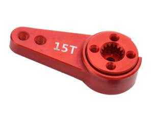 ALUMINUM 7075 T6 ADJUSTABLE STEERING SERVO ARM - 15T AXI251010 FOR 1.6 AXIAL RACING SCX-6 RC JEEP JLU WRANGLER CRAWLER AXI05000T1 - RED - RS-AXI251010/RE