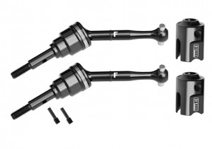 GPM SLAM040FRS 4140 CARBON STEEL FRONT / REAR DRIVESHAFTS AND DRIVE CUPS 10850X FOR TRAXXAS MINI SLASH 4X4 108164-1 - FRONT - SLAM041FS