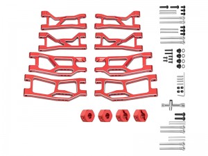 ALUMINUM FRONT & REAR UPPER LOWER SUSPENSION ARM WHEEL NUTS 10725 FOR TRAXXAS MINI XRT MONSTER 108076-1 - RED - RS-TRX10725/RE