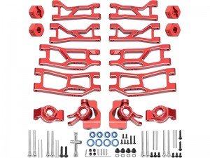 COMBO ALUMINUM STEERING KNUCKLE C-HUB REAR HUB SUSPENSION SET 10725 10736 10752 10732 FOR TRAXXAS MINI XRT MONSTER 108076-1 - RED - RS-COMBOMINIXRT-RE