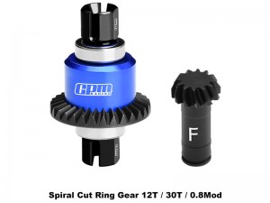 GPM MGG1230FS STEEL 7075 ALLOY FRONT DIFFERENTIAL GEAR SET 12/30T FOR ARRMA 1/18 GRANITE GROM / 1/14 TYPHON GROM / 1/16 MOJAVE GROM - BLUE - MGG1230FS-B