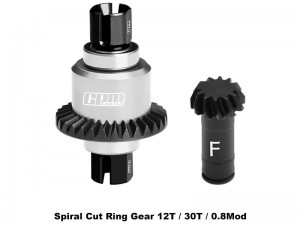 GPM MGG1230FS STEEL 7075 ALLOY FRONT DIFFERENTIAL GEAR SET 12/30T FOR ARRMA 1/18 GRANITE GROM / 1/14 TYPHON GROM / 1/16 MOJAVE GROM - SILVER - MGG1230FS-S