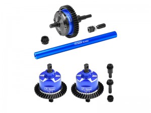 GPM ALUMININUM FULL FRONT CENTER REAR COMPLETE DIFFERENTIAL SET FOR TRAXXAS MINI SLASH 4X4 SHORT COURSE 10816 - BLUE - TXMM1137SSLAM4712/B