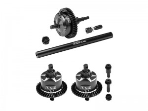 GPM ALUMININUM FULL FRONT CENTER REAR COMPLETE DIFFERENTIAL SET FOR TRAXXAS MINI SLASH 4X4 SHORT COURSE 10816 - TXMM1137SSLAM4712/BK