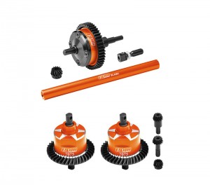 GPM ALUMININUM FULL FRONT CENTER REAR COMPLETE DIFFERENTIAL SET FOR TRAXXAS MINI SLASH 4X4 SHORT COURSE 10816 - ORANGE - TXMM1137SSLAM4712/OR