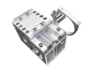 ALUMINUM 7075 CENTER DIFFERENTIAL MOUNT W. 42 SERIES MOTOR MOUNT TKR9612 FOR RC 1/8 TEKNO MT48 2.0 MONSTER TRUCK - RS-TKR9612/SI