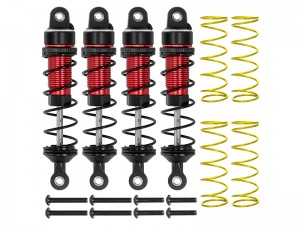 ALUMINUM FRONT & REAR OIL DAMPER SET 10765 FOR TRAXXAS MINI MAXX MINI XRT MONSTER TRUCK 108076-1 107154-1 - RED - RS-TRX10765/RE