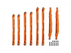 GPM RBX01449FR ALUMINUM 7075 REAR CHASSIS LINKS & REAR LOWER TRAILING ARMS & FRONT UPPER & LOWER CHASSIS LINKS AXI234023 FOR AXIAL 1/10 RB ... - RBX01449FR-OR