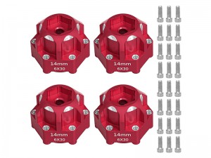 ALUMINUM 6X30 TO 14mm HEX ADAPTOR 20mm THICKNESS PRO634600 #6346-00 FOR PRO-LINE RC 1/10 ARRMA SENTON GRANITE TRUCK - RED - RS-PRO634600/RE