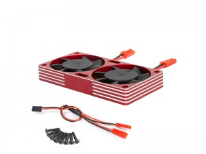ALUMINUM ONE PIECE HEATSINK COOLING FAN 40 X 40mm 4284 4985 1717 FOR 1/5 1/6 1/8 RC CRAWLER SHORT COURSE CAR - RED - RS-ALUFAN4040/RE