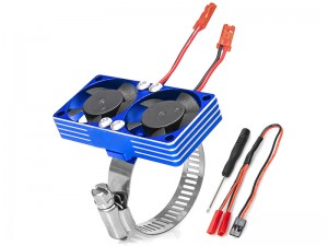 ALUMINUM ONE PIECE FANS MOTOR HEATSINK 30 X 30mm 22000RPM 35-43mm FOR 1/7 1/8 1/10 RC CAR 540 3660 3670 4074 4068 4274 - BLUE - RS-MHS3030AL/BU
