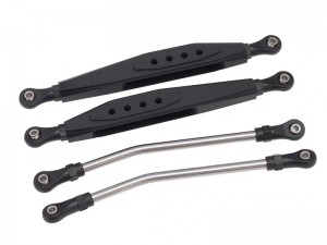 ALUMINUM REAR TRAILING ARM LINK RODS AX31109 FOR AXIAL 1/10 RR-10 90048 90053 RC TRUCK - BLACK - RS-AX31109/BK
