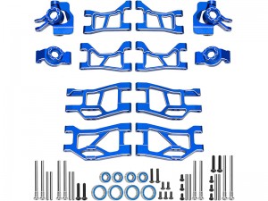 ALUMINUM FRONT STEERING BLOCK REAR HUB WITH FULL SUSPENSION ARM SET 10830 10831 10732 FOR TRAXXAS MI ... - RS-TRX1083031/BU