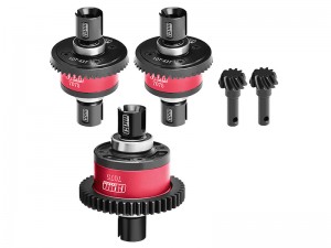 GPM STEEL 7075 FRONT CENTER REAR COMPLETE DIFFERENTIAL 9580 9585 FOR TRAXXAS 1/8 4WD SLEDGE MONSTER TRUCK 95076-4 - RED - SLE1043046S-R