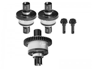 GPM STEEL 7075 FRONT CENTER REAR COMPLETE DIFFERENTIAL 9580 9585 FOR TRAXXAS 1/8 4WD SLEDGE MONSTER TRUCK 95076-4 - SILVER - SLE1043046S-S