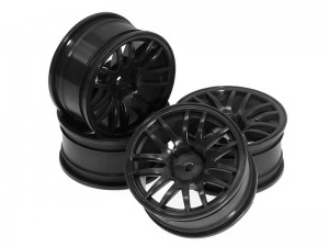 NYLON PLASTIC 52 x 26mm RIM 12mm HEX FOR 1/10 TAMIYA XV-0X TT-01 TT-02 RC ONROAD CAR - RS-WH522612-BK