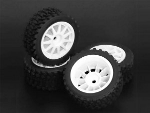 RALLY TIRE & RIM SET 60D FOR 1/10 TAMIYA M-CHASSIS XM-01 MF-01X M04 M05 M06 M07 M08 MB-01 RC CAR - RS-WH3526B/WI