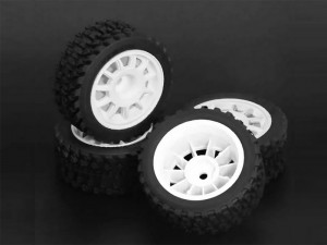RALLY TIRE & RIM SET 60D FOR 1/10 TAMIYA M-CHASSIS XM-01 MF-01X M04 M05 M06 M07 M08 MB-01 RC CAR - RS-WH3526C/WI