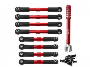 ALUMINNUM FRONT &  REAR TIE ROD SET W. WRENCH 7038 7018 7075 FOR TRAXXAS 1/16 SLASSH 4X4  SHORT COURSE 70054 - RS-TRX7038/RE