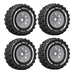 SHORT COURSE RUBBER TIRE & RIM SET 64 X 28mm 12mm HEX ARA550116 FOR 1/14 ARRMA MOJAVE GROM RC TR ... - RS-TY-6528C/GR