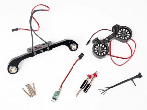 CARBON FIBER FRONT & REAR BUMPER LED SPOTLIGHT ARA320627 ARA320758 FOR ARRMA 1/8 NOTORIOUS 6S BLX V6 RC TRUCK 4X4 ARA8611V6T1 - RS-ARA320758A/LED