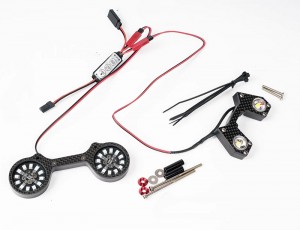 CARBON FIBER FRONT & REAR BUMPER LED SPOTLIGHT 3CH AR320454  AR320455 FOR 1/8 ARRMA TYPHON 223S  ... - RS-AR320454FR/LED