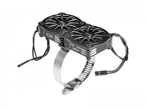 GPM GPM3357FANV2 7075 STAINLESS STEEL DUAL 40 X 40mm COOLING FAN ADJUSTABLE FOR 40-56 SERIES MOTOR - GPM3357FANV2-BK