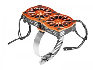 GPM GPM3357FANV2 7075 STAINLESS STEEL DUAL 40 X 40mm COOLING FAN ADJUSTABLE FOR 40-56 SERIES MOTOR - GPM3357FANV2-OR