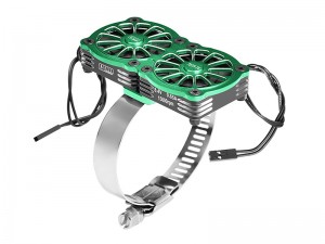 GPM GPM5276FANV2 7075 STAINLESS STEEL DUAL 40 X 40mm COOLING FAN ADJUSTABLE FOR 56 - 70 SERIES MOTOR - GREEN - GPM5276FANV2/G