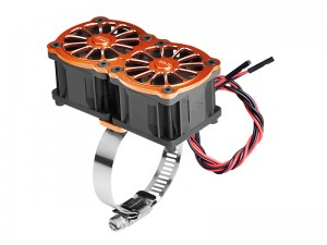 GPM GPM3357FANB2 7075-T6 ALLOY 316 STAINLESS STEEL DUAL 40 X 28mm COOLING FAN ADJUSTABLE FOR 40-56 SERIES MOTOR - ORANGE - GPM3357FANB2-OR