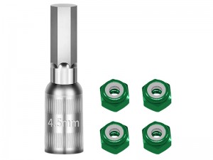 ALUMINUM WHEEL LOCK NUT AND NUT TOOL FOR AXIAL 1/30 SCX30 CRAWLER FORD BRONCO AXI-2048 JEEP WRANGLER ... - SCX30/005-G