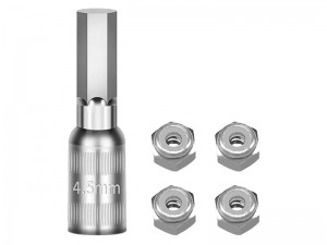 ALUMINUM WHEEL LOCK NUT AND NUT TOOL FOR AXIAL 1/30 SCX30 CRAWLER FORD BRONCO AXI-2048 JEEP WRANGLER ... - SCX30/005-S