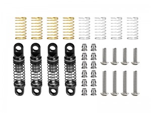 ALLOY ADJUSTABLE SHOCK SET 22mm AXI-3317 FOR  AXIAL 1/30 SCX30 FORD BRONCO SCX30 JEEP WRANGLER JLU A ... - SCX30/22FR-GS-BK