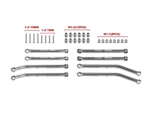 GPM SCX30/160 ALLOY FRONT & REAR LINK SET AXI-3307 FOR AXIAL 1/30 SCX30 FORD BRONCO SCX30 JEEP WRANGLER JLU AXI-2048 AXI-2261 - SCX30/160-GS