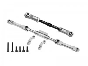 GPM H1016224 4140 CARBON STEEL 7075 T6 ALLOY SERVO LINK & FRONT STEERING LINK SET IRC00192  FOR VANQUISH 1/10 H10 OPTIC YOKOHAMA RTR SPARCO RTR VPS09027 - SILVER - H1016224-S