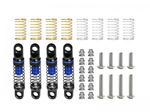 GPM SCX30/26FR ALLOY ADJUSTABLE SHOCK SET - 26mm AXI-3317 FOR AXIAL 1/30 SCX30 FORD BRONCO SCX30 JEEP WRANGLER JLU CRAWLER AXI-2048 AXI-2261 AXI-2260 - BLUE - SCX30/26FR-B-BK