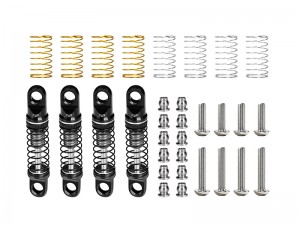 GPM SCX30/26FR ALLOY ADJUSTABLE SHOCK SET - 26mm AXI-3317 FOR AXIAL 1/30 SCX30 FORD BRONCO SCX30 JEEP WRANGLER JLU CRAWLER AXI-2048 AXI-2261 AXI-2260 - SCX30/26FR-GS-BK