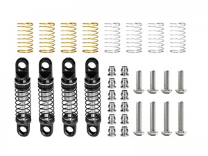 GPM SCX30/26FR ALLOY ADJUSTABLE SHOCK SET - 26mm AXI-3317 FOR AXIAL 1/30 SCX30 FORD BRONCO SCX30 JEEP WRANGLER JLU CRAWLER AXI-2048 AXI-2261 AXI-2260 - SILVER - SCX30/26FR-S-BK