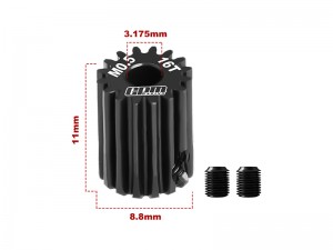 40Cr STEEL MOTOR PINON GEAR M0.5 3.175  13T - 23T - MG316T/0.5M